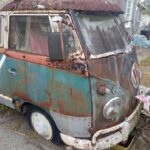 60's VW Autobus Blue White Volkswagen Bus Type 2